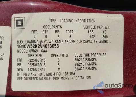 1997 Buick Park Avenue z USA, uszkodzony, nr VIN 1G4CW52K2V4613658